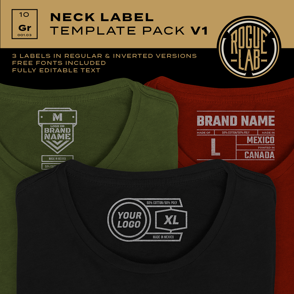 Neck Label Template Pack V1 – Rogue Transfers