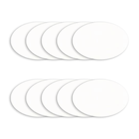 Leatherette Patch Blanks – Oval – 3" x 2" – White – 10 Pack