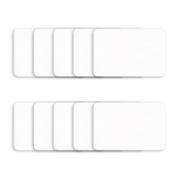 Leatherette Patch Blanks – Rectangle – 3" x 2" – White – 10 Pack