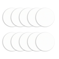 Leatherette Patch Blanks – Circle – 2.25" x 2.25" – White – 10 Pack